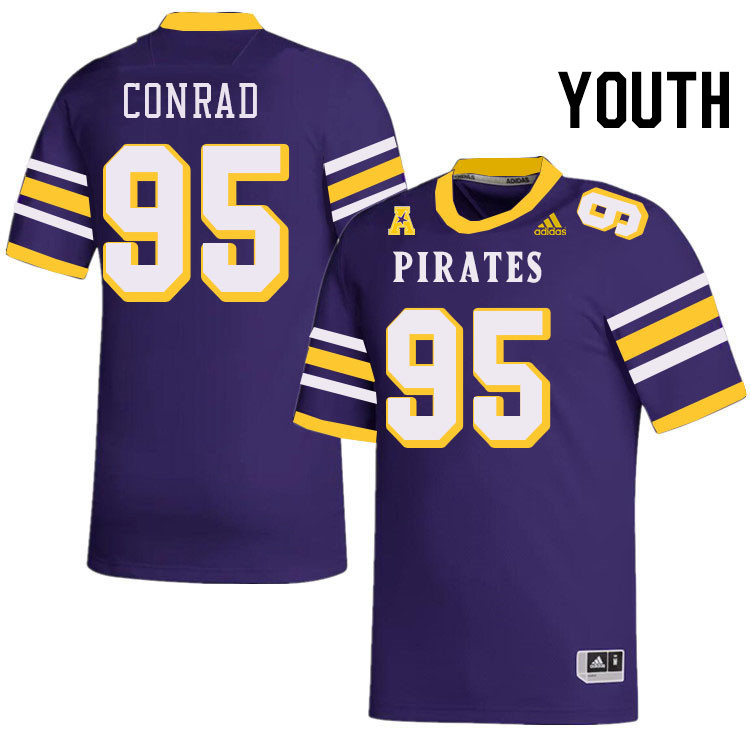 Youth #95 Andrew Conrad ECU Pirates College Football Jerseys Stitched-Throwback